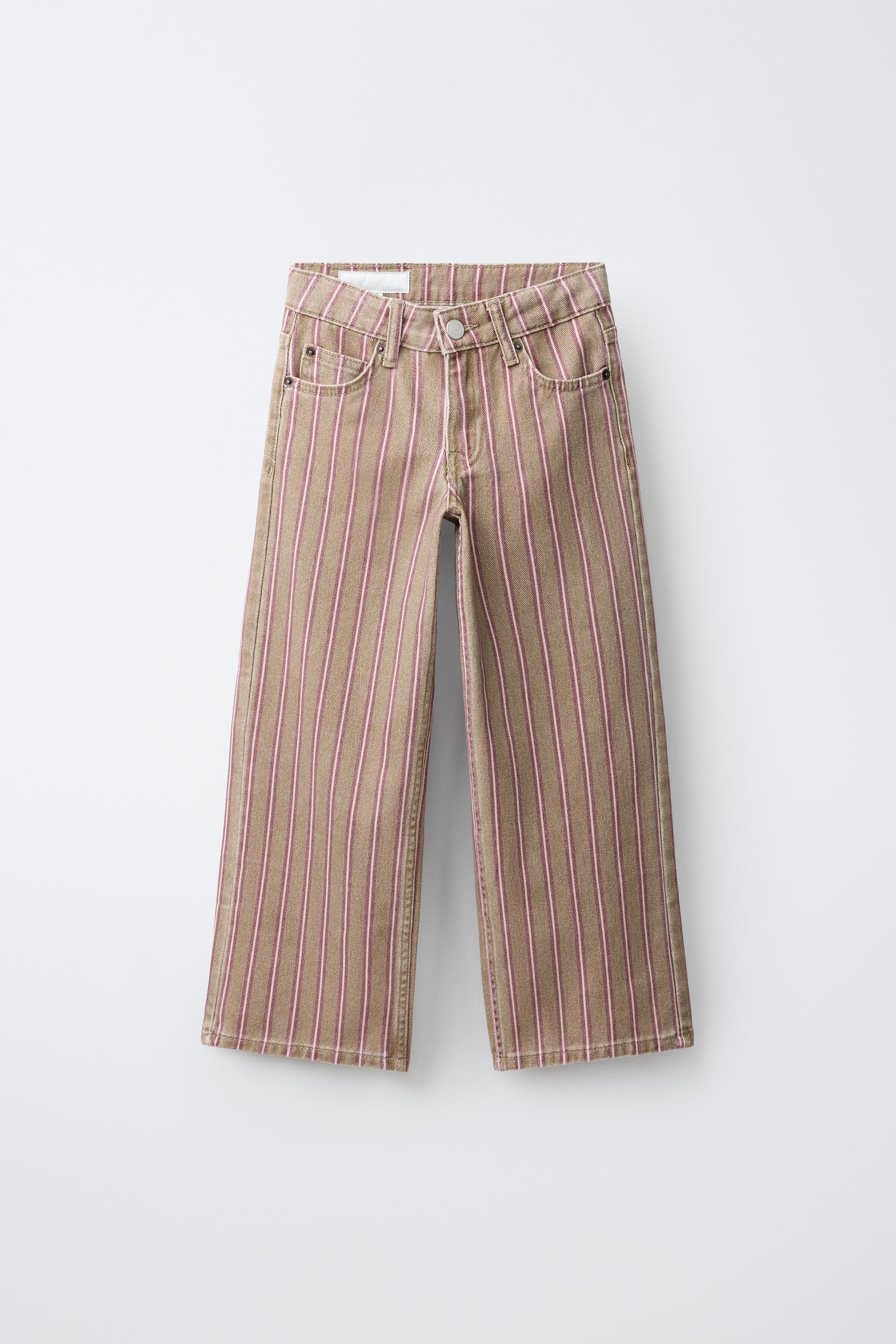 STRIPED WIDE LEG PANTS